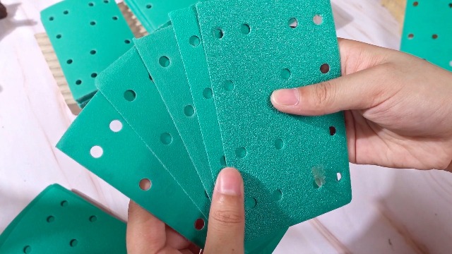 Image of 75 Pcs 3 inch x 5 inch Sandpaper Assortment Compatible with Festool 14 Hole 80, 120, 150, 180, 240 Grit (15 of Each) Hook & Loop Sanding Sheet Compatible with Festool RTS 400 & Mirka Deos 353