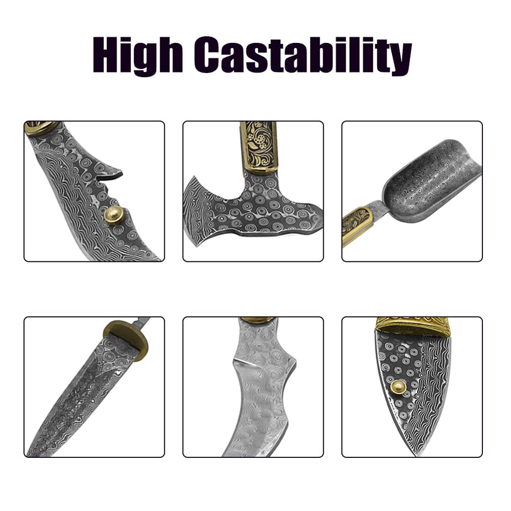 ACAGALA Damasco acero Billet modelado cortador de acero embrión forjado materiales templados alisados para cortadores DIY material multiusos