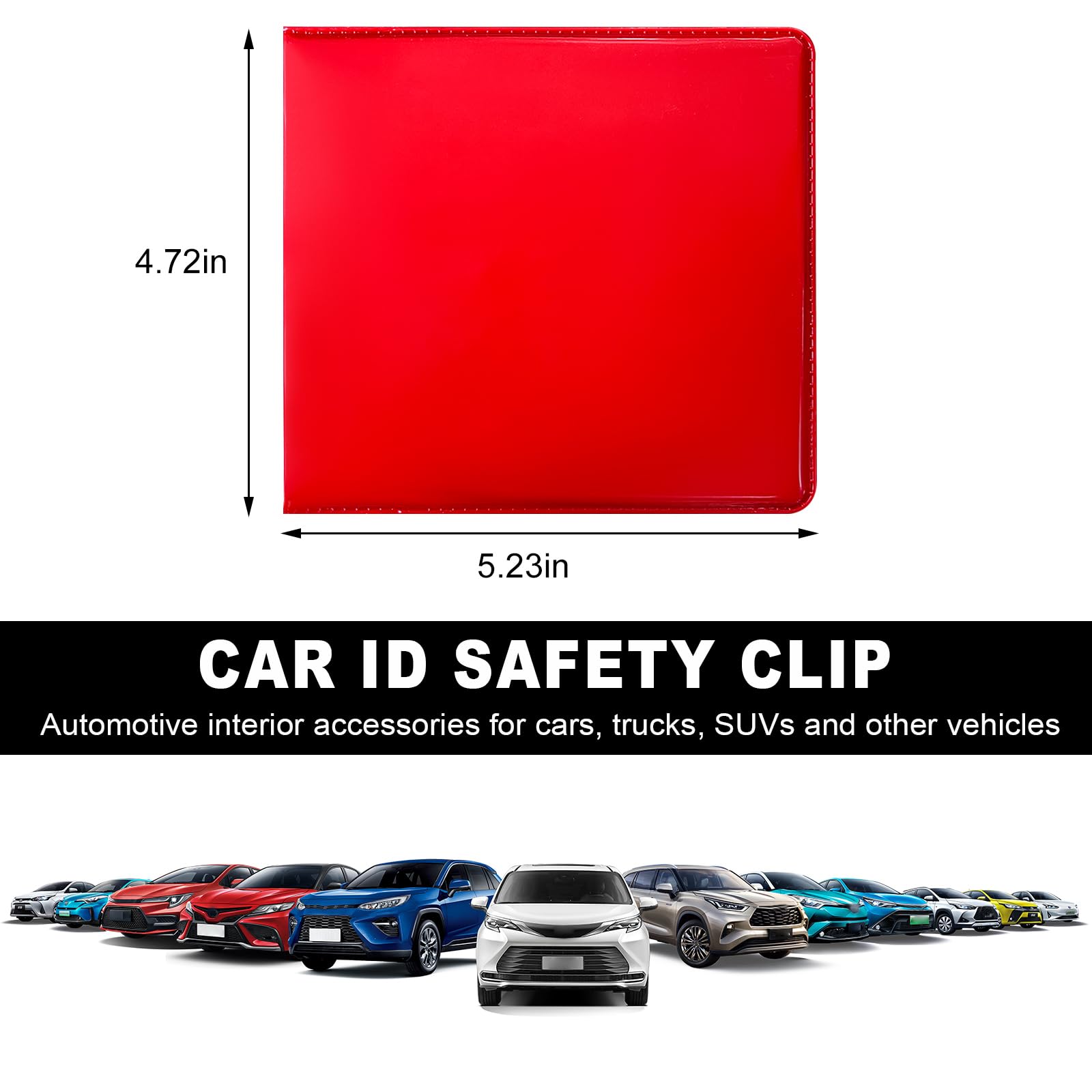 povtii Car Insurance Holder, 5.23"× 4.72" Leather Auto Card Wallet for Organizing Registration and Insurance, Card Document Glove Box Holder, Universal Interior Car Accessories (Red)