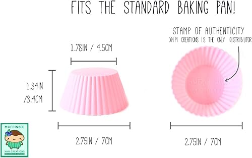 Miniatura 2 de by XNM Creations - Moldes de silicona de grado prémium para magdalenas y muffins (pastel), paquete de 24