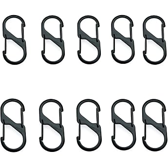 Pack of 10 S Carabiner Mini Carabiner Metal Double Carabiner 8 Shapes