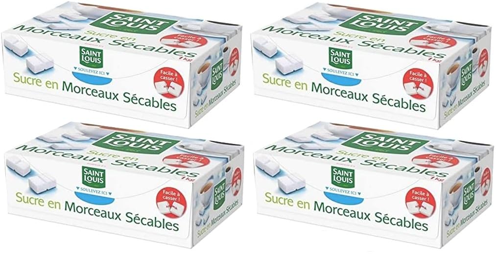 SAINT LOUIS - Sucre Morceaux Sécables 1Kg - Lot De 4 - Vendu Par Lot - Offre Spéciale