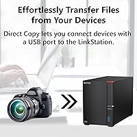 Vista 8 de BUFFALO LinkStation 720 16TB 2-Bay Home Office Almacenamiento de datos en la nube privada con discos duros incluidos/Almacenamiento conectado a red