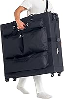Vista 2 de Master Massage Equipaje Estilo Mesa de Masaje con Ruedas Estuche de Transporte 27" a 32" de Ancho Mesa de Masaje Plegable - Negro