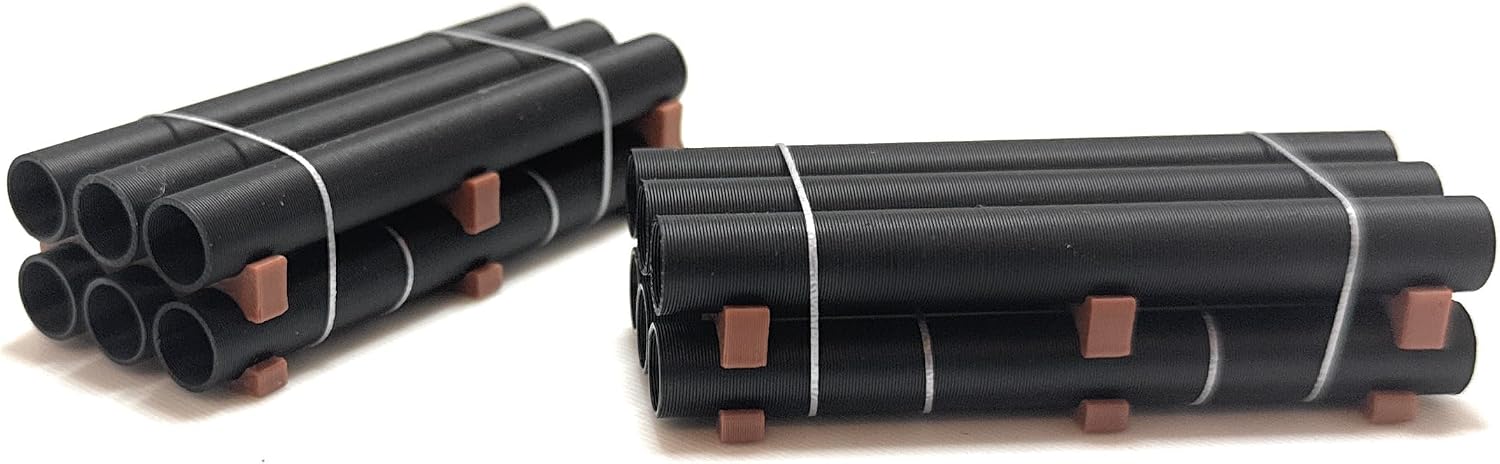 HO Scale Model Train Pipe Load, 2.75 Inches Length, 1:87 Scale (Black-Short)