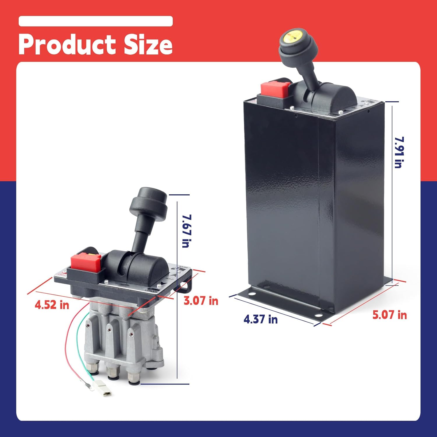 PTO Switch Control Dual Valve Air Set with Kickout Replacement for Truck Tipper Dump Pump, with Console Tower 4 Gear