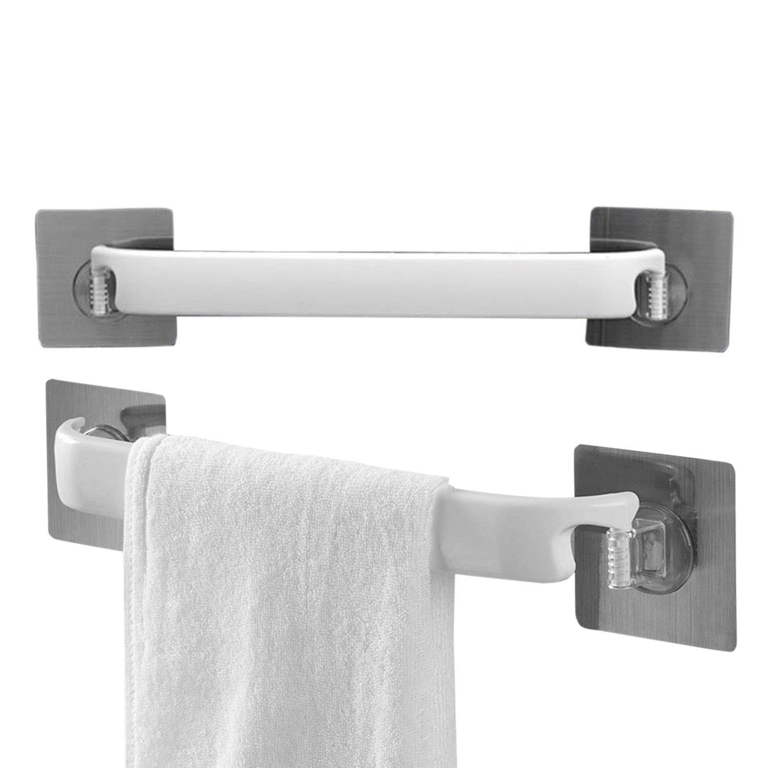 Zomoza Self-Adhesive Towel Holder Rack(PP+ABS) Wall Mounted Towel Hanger Bathroom Towel Bar Shelf Roll Holder Hanging Hook Bathroom Organizer,White (1)(Size:38 * 4.5cm) (B08KYMCR9P) Amazon Price History, Amazon Price Tracker