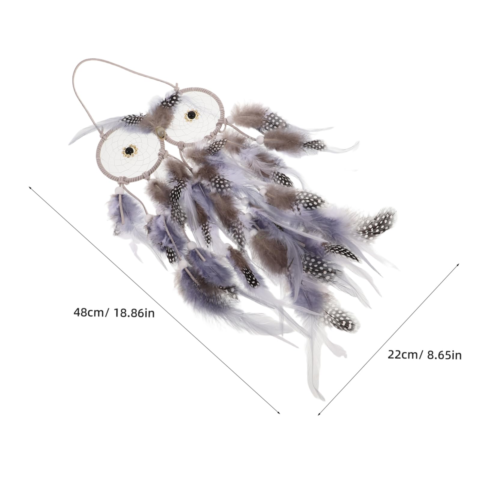 INOOMP Owl Dream Catcher Wall Decor Handmade Owl Shaped Ornament for Bedrooms Living Rooms and Wedding Parties Boho Style Decorative for Cozy Home Atmosphere