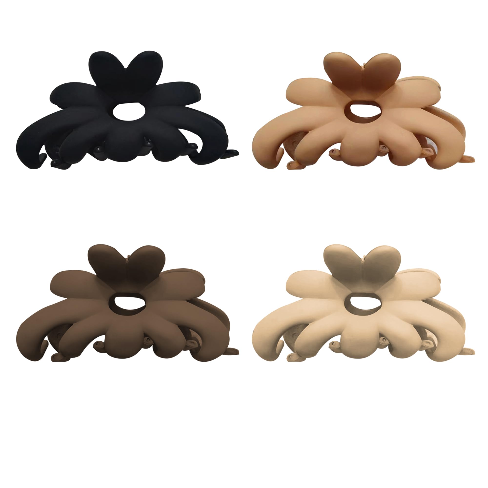 Vsiopy Large Hair Claw Clips for Thin Thick Hair, Hair Claw Clips for Women Girls, 3.7 Inch Non-slip Hair Clips, Matte Hair Clip Hair Claws, 4 Pack Big Jaw Clips for Hair