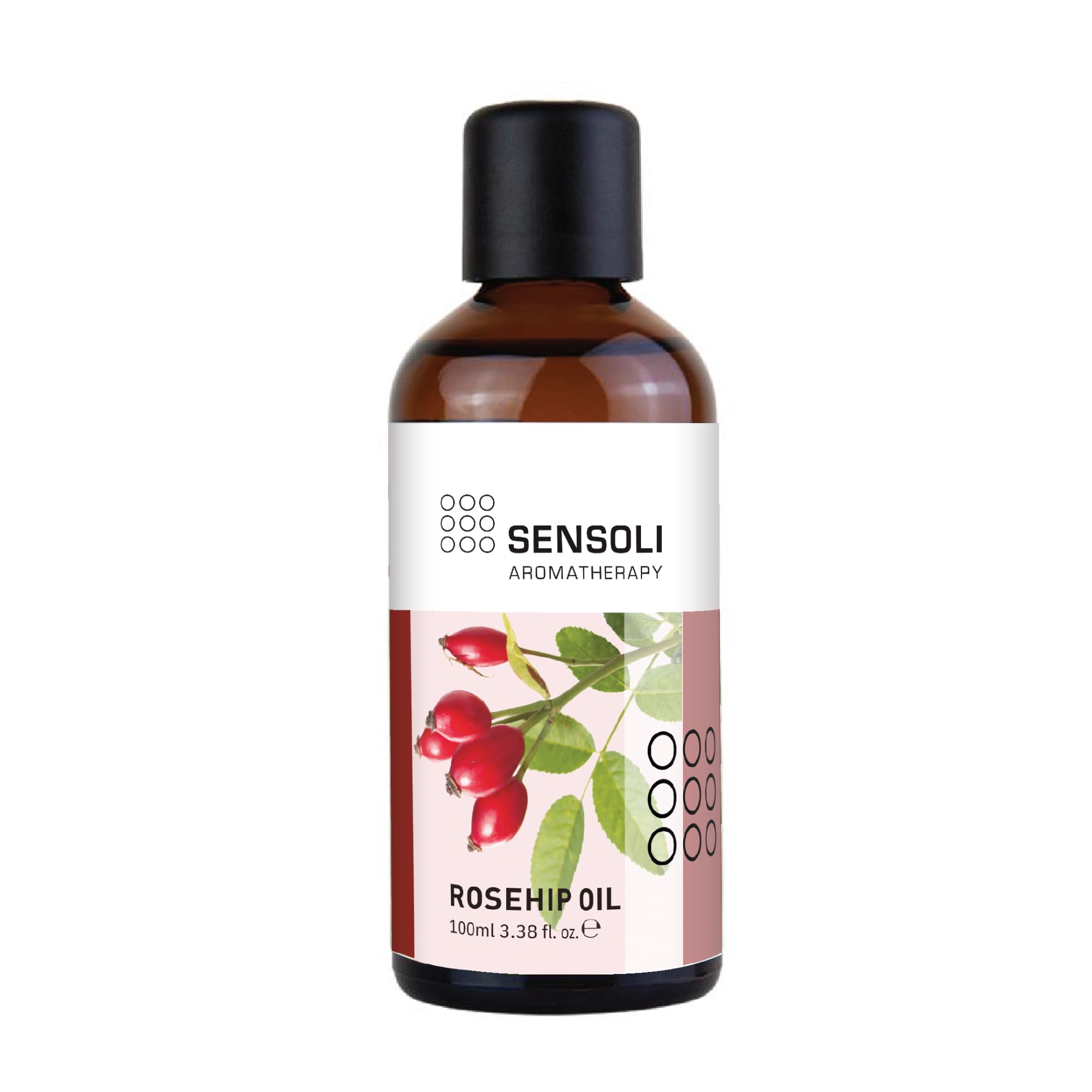 SENSOLI Rosehip Oil 100ml – 100% Pure Carrier Oil – Natural Oil for Skin, Hair, Nails, Aromatherapy, Massage & DIY Cosmetics