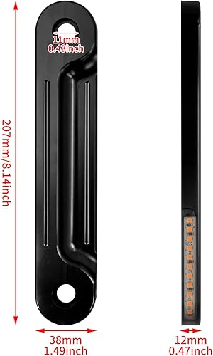 Miniatura 3 de HDBUBALUS Motocicleta frente al ras horquilla intermitentes Soportes amortiguador LED lámpara lateral para Harley Touring Street Glide Road King