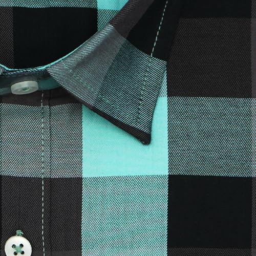 Image of GHPC 100% Cotton Checkered Half Sleeves Regular Fit Formal Shirt for Men