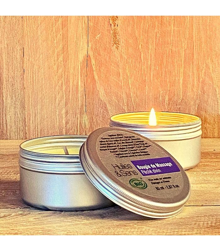 Huiles & Sens - Bougie de Massage bio Péché Divin - pot 85 ml