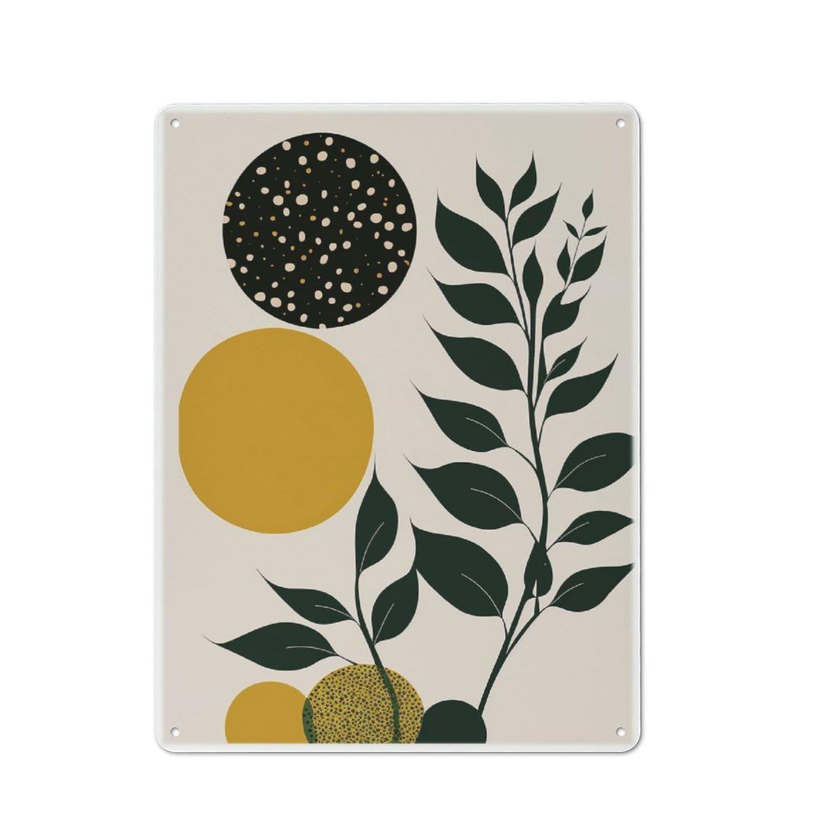 Junmoney Style-21 Abstract Plants 06 Retro Metal Wall Sign 40X30cm For Living Room Or Hallway, For Collectors Decorating Living Rooms And Hallways