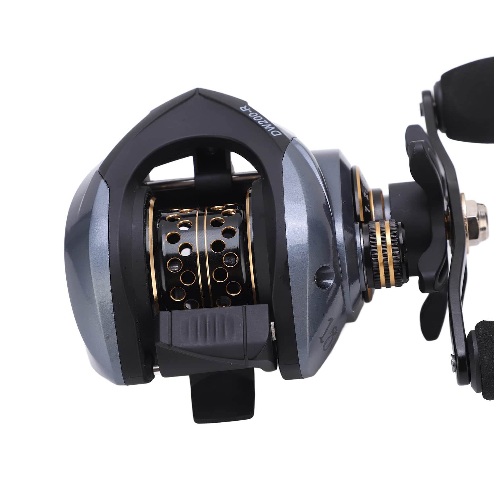 Tbest Mulinello da Lancio Left Hand 7.2:1 Rapporto, Bobina, per Pesca | 18+1 Bearings, Dual Brake Systems, Lure Fishing, Freshwater Saltwater Use