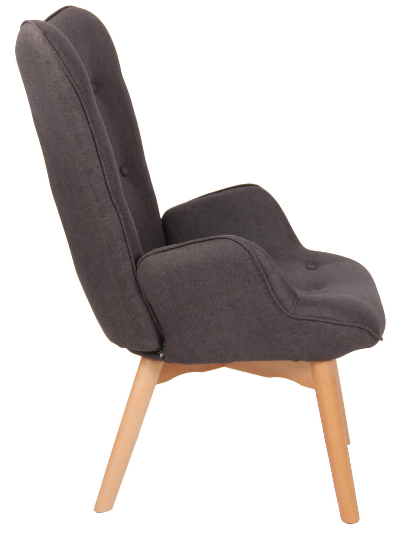 CLP Sillón Orejero Nórdico Durham Tapizado En Tela I Butaca De Salón En Estilo Escandinavo I Sillón De Lectura con Base De Madera I Color: Color:Gris Oscuro
