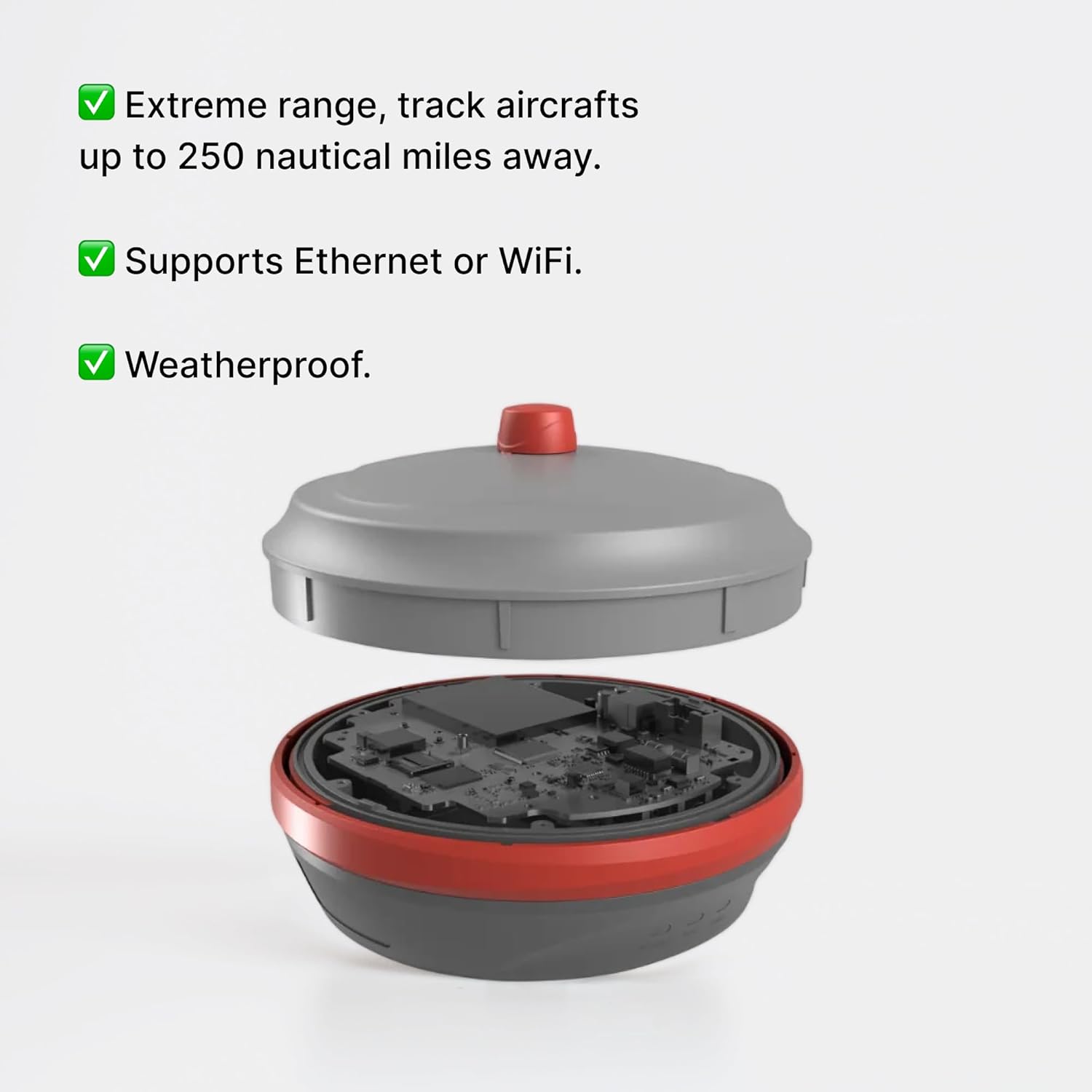 MGW310 Wingbits, Aircraft Tracker Includes - Wingbits + Geodnet Dual Miner, +5dBi Fiberglass Antenna, Mounting Rod, 10m POE Cable, RJ45 Coupler, Power Supply and Mounting Hardware