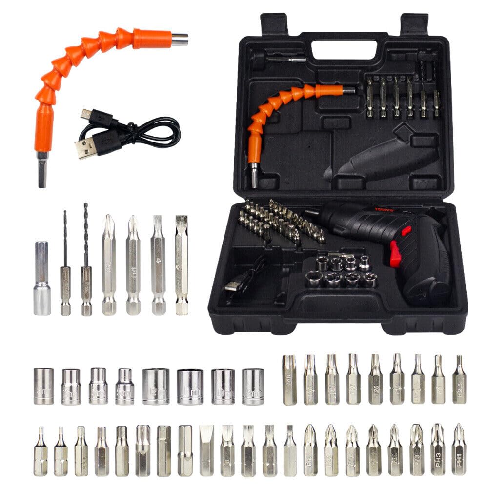 Kit De Herramientas Eléctricas Zistel 48 En 1 – Destornillador Inalámbrico Recargable 3,6V | 1300mAh Li-ion | Maletín Incluido