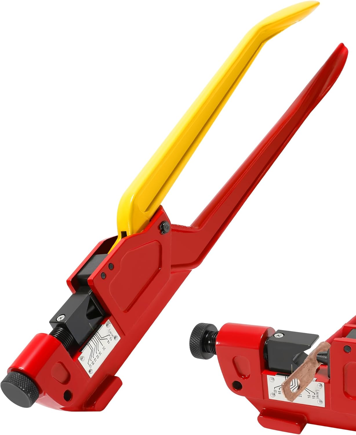 Upgraded Battery Cable Lug Crimping Tool AWG 8–4/0 DIELESS Indent Battery Terminal Crimper, Compatible with Lug Crimper & Anderson PP/SB Connector, Dieless Lug Crimper with AWG&DIN