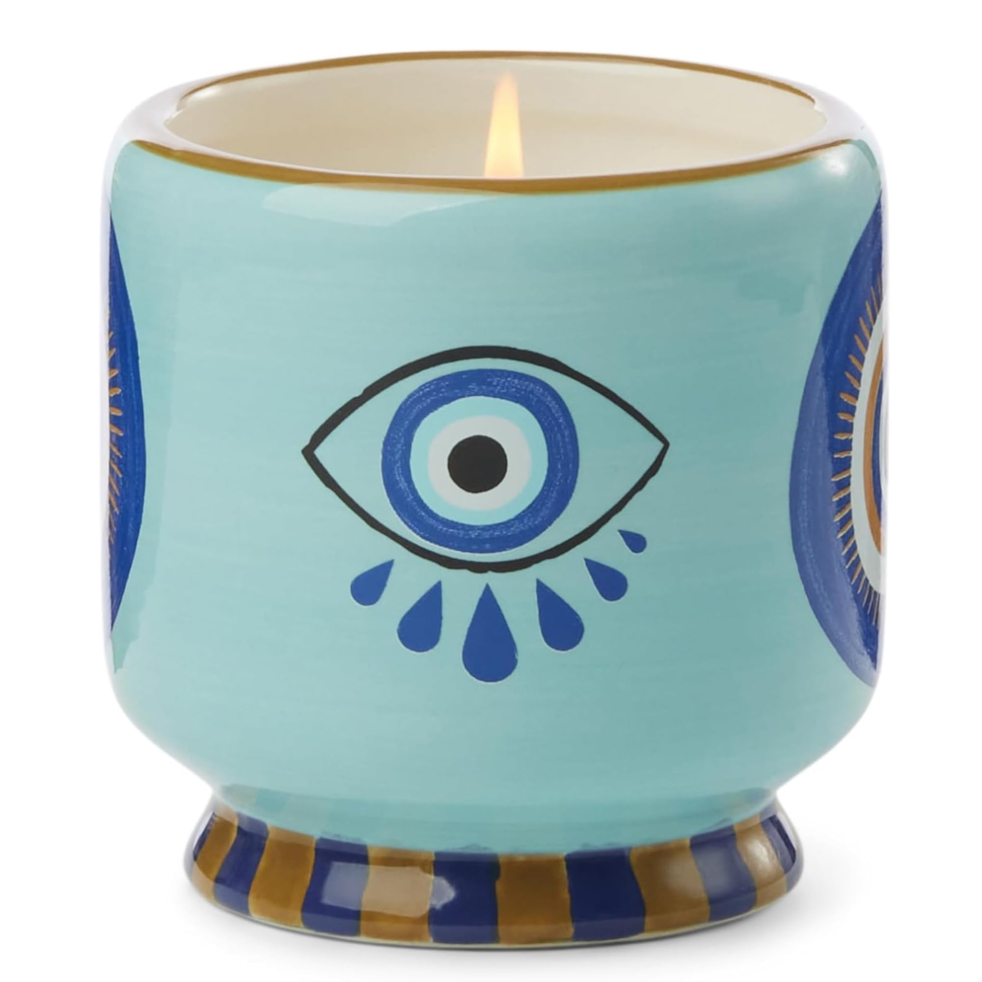 Paddywax Eye - Incense & Smoke Scented Candles Dopo Hand-Painted Ceramic Luxury Artisan Candle, 8-Ounce,