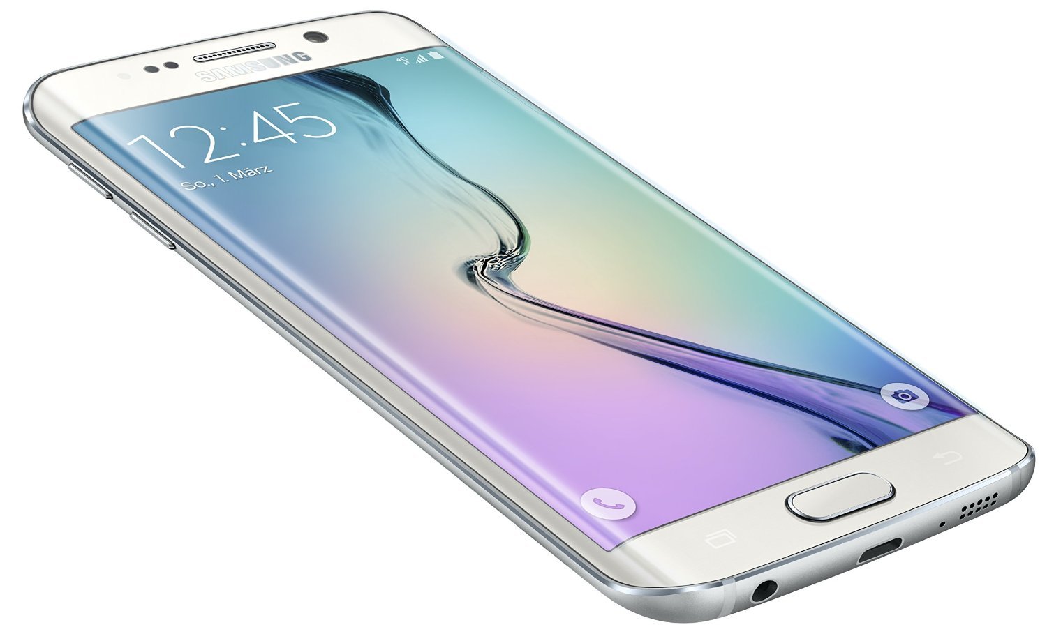 Samsung Galaxy S6 Edge+ smartfon z 5,1-calowym wyświetlaczem (12,9 cm), z ekranem dotykowym, pamięcią RAM 32 GB i systemem Android 5.0, biały