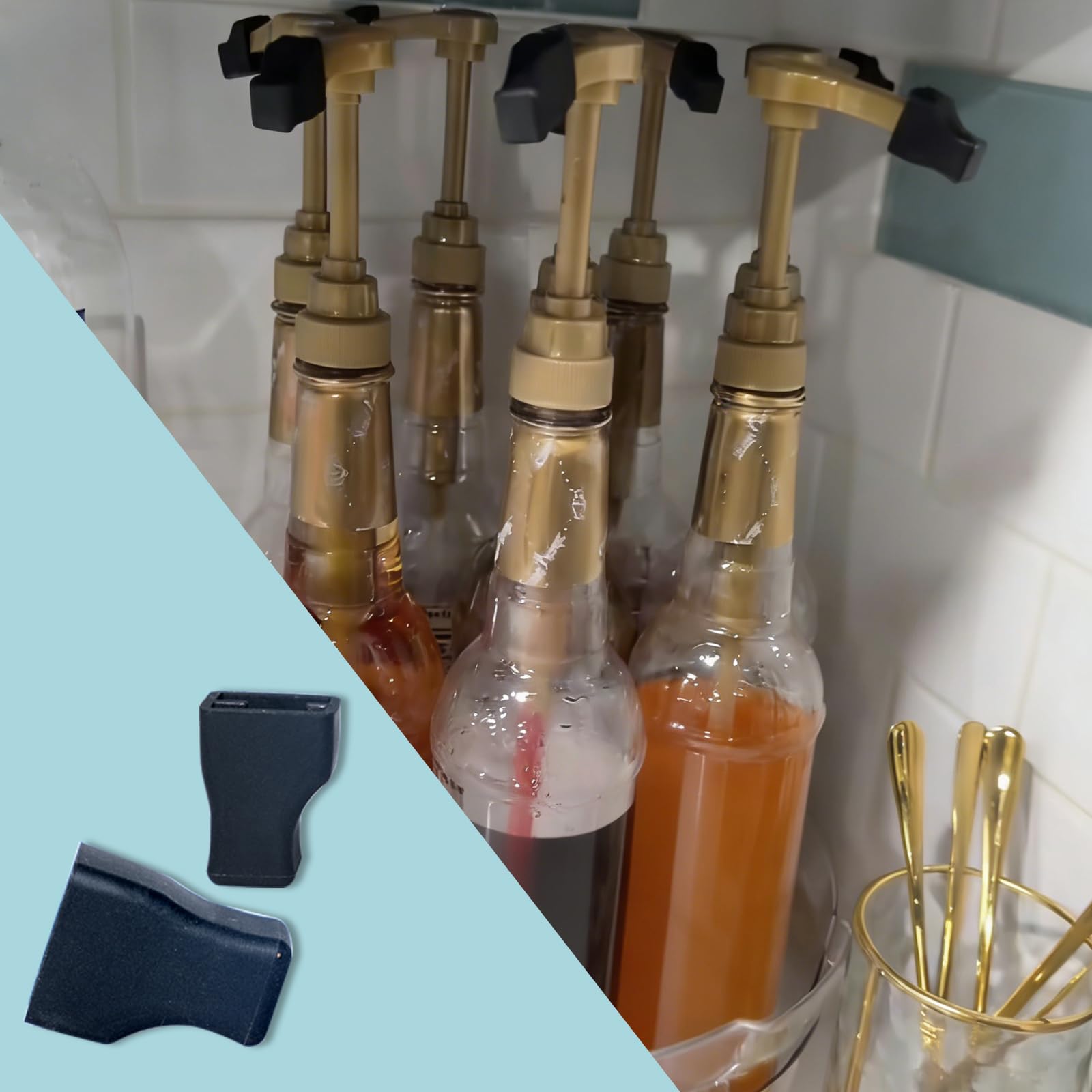 25 tapas de goma negra para bomba de jarabe de café, dispensador de aceite y licor, tapas de punta de bomba de jarabe reutilizables, para evitar que el líquido se vierta condimentos, aceituna