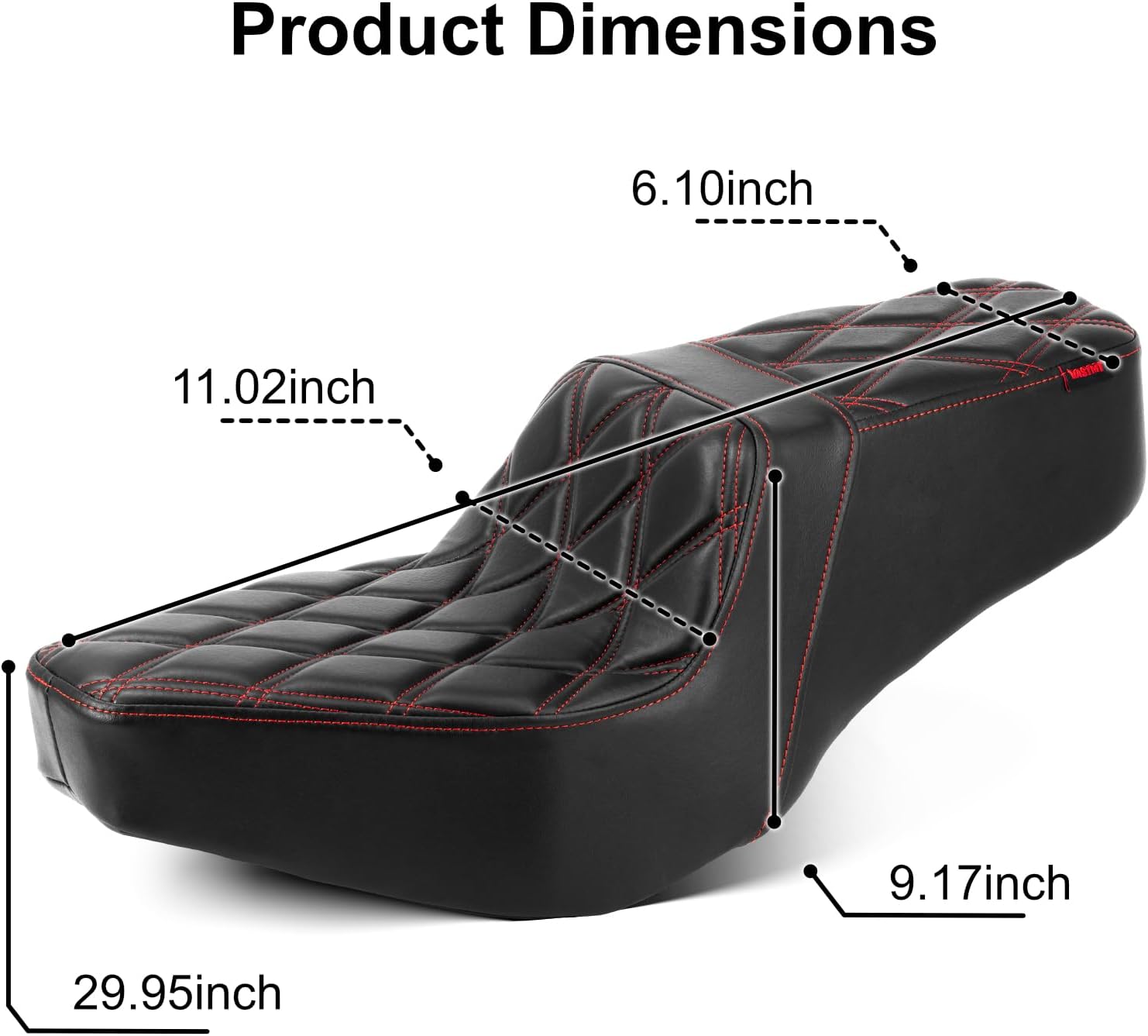 2-Up One-Piece Driver and Passenger Seat with Diamond Pattern Stitching Compatible with Rebel CMX 300 CMX 500 2017-2025
