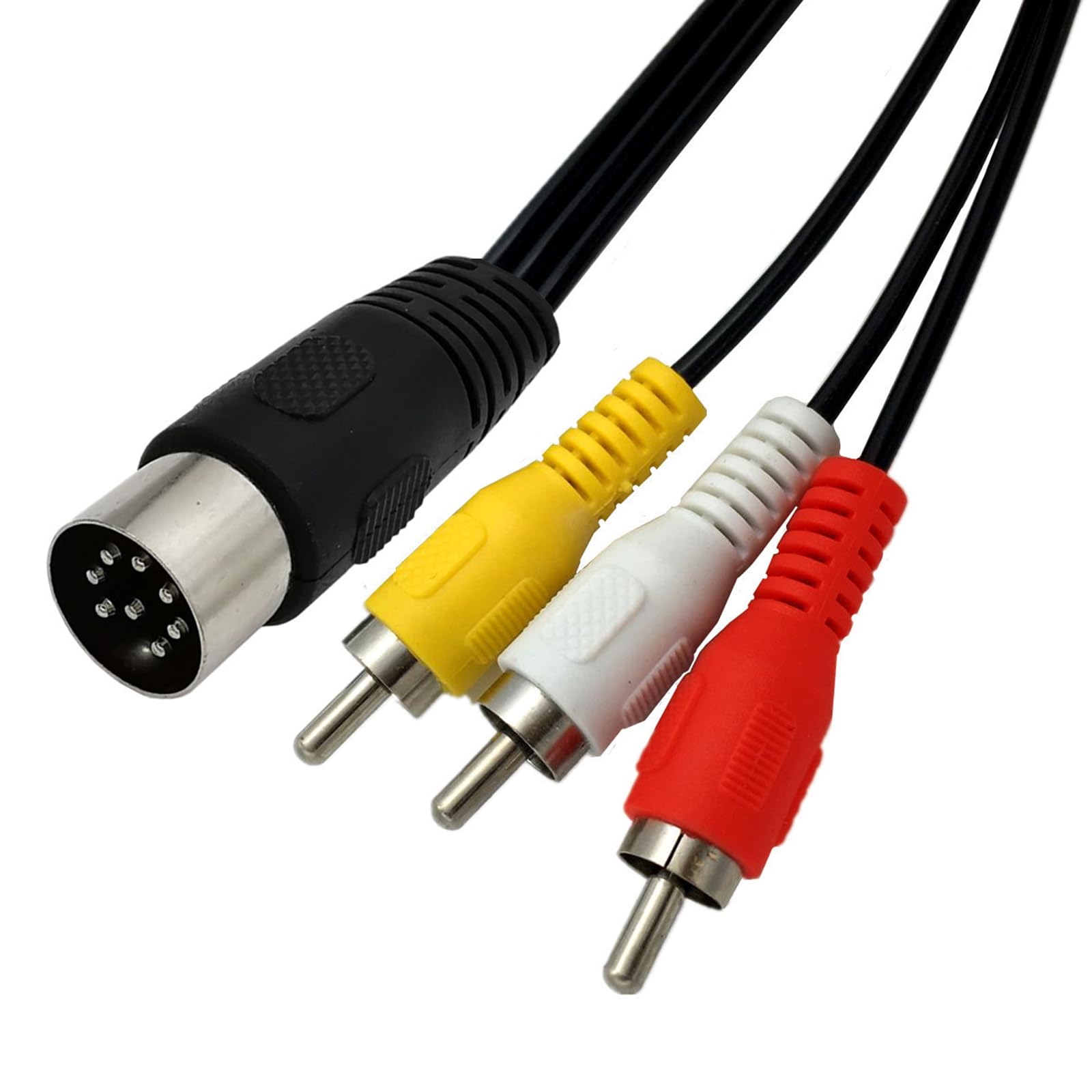 Câble Adaptateur DIN 8 Broches Mâle Vers 3 RCA (Audio/Video) - Pour Connecter Appareils Vintage (Ampli, Tourne-disque) Aux Systèmes Modernes