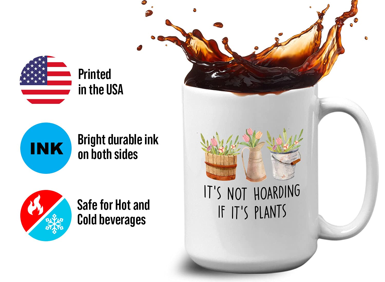 Tazza 15oz 'It's Non Hoarding If It's Piante': Perfetta Per Gli Amanti Del Verde!