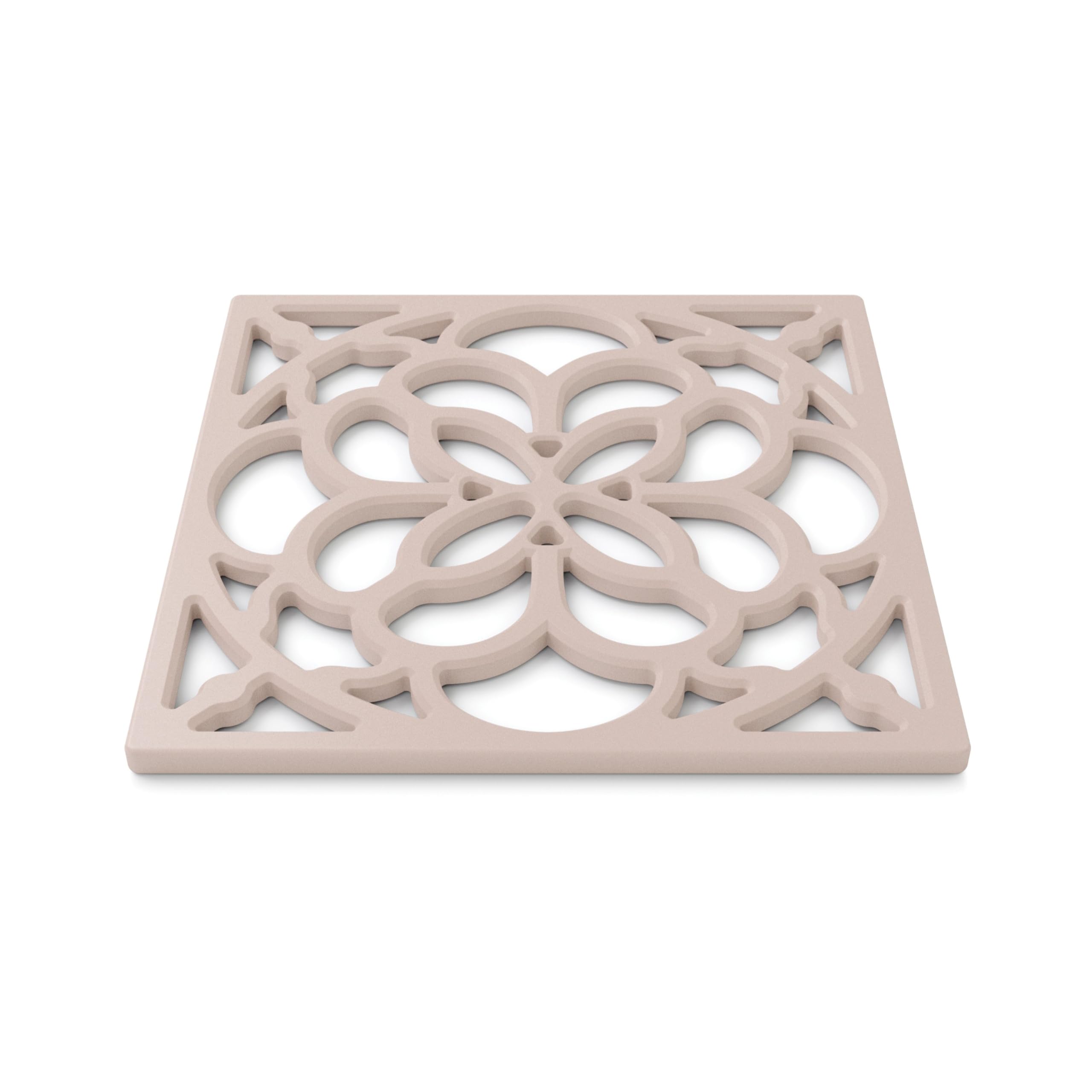 Zeal Square Silicone Trivet Mat Kitchen Worktop Protector for Hot Pots & Pans (18 x 18 cm) – Heat Resistant Non-Slip Heritage Trivet (Rose Pink)