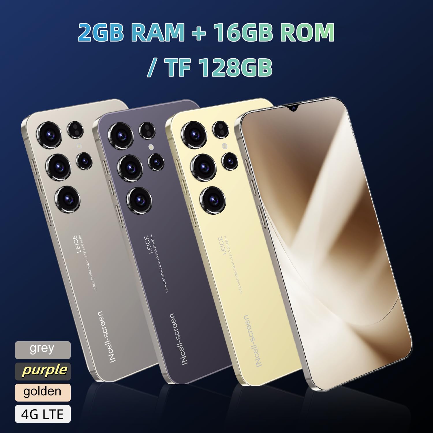 Sblocca il tuo telefono, schermo da 6,3 pollici, 2 GB RAM + 16 GB ROM/TF 128 GB, 2 MP + 8 MP doppia fotocamera, supporto per 4G LTE FDD TDD, Dual SIM, adatto per principianti. (bianco, 6.3