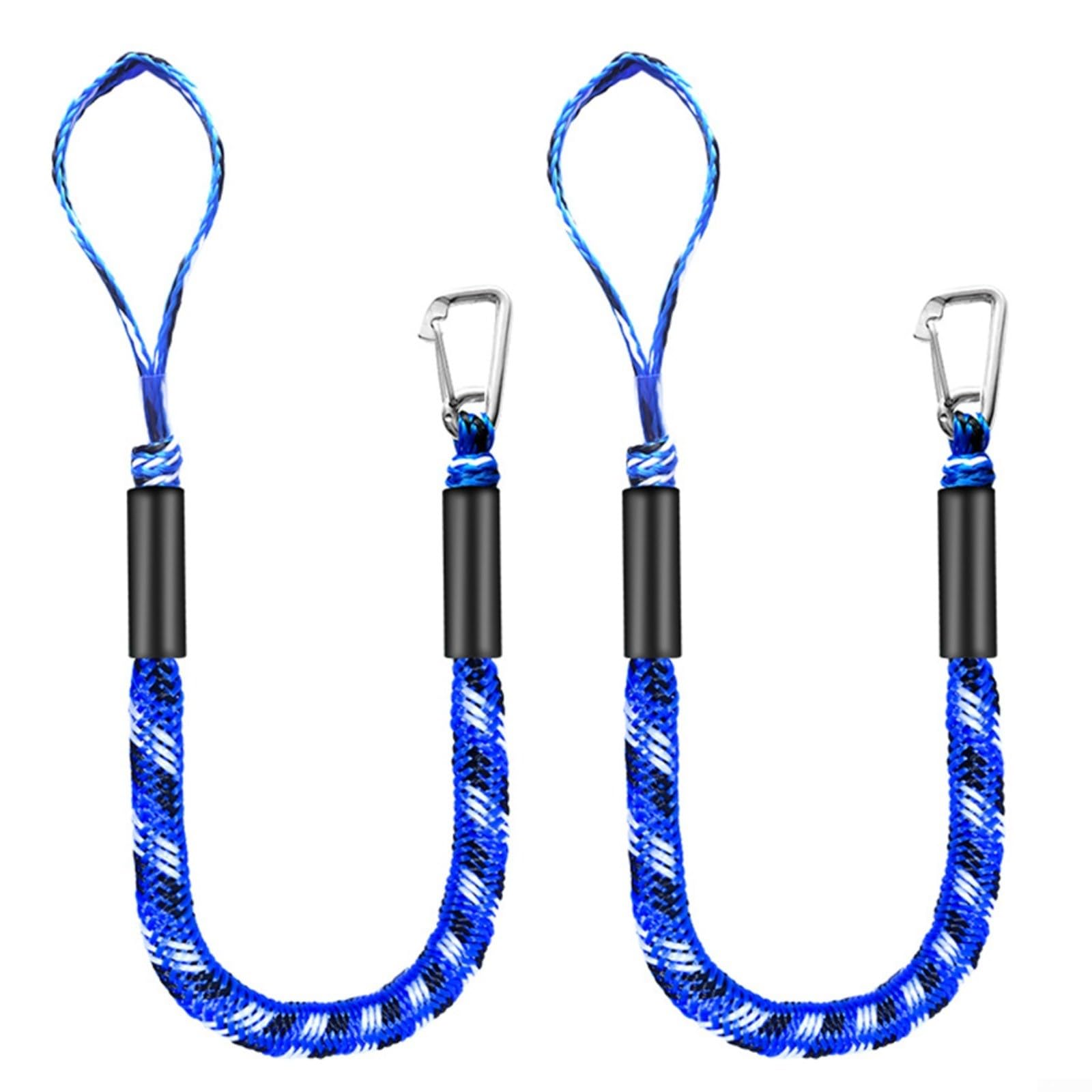Corde d'amarrage élastique anti-chocs à boucle inox et flotteurs de sécurité kayak