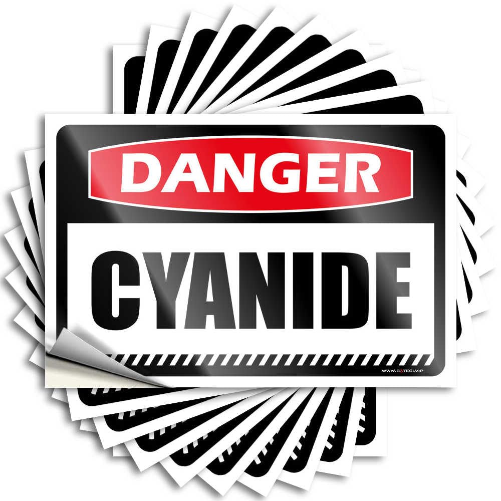 Lettering Sticker Bar Stuff Peel and Stick - Danger Cyanide Laptop Girly Waterproof Vinyl for Tiki(12X18CM)