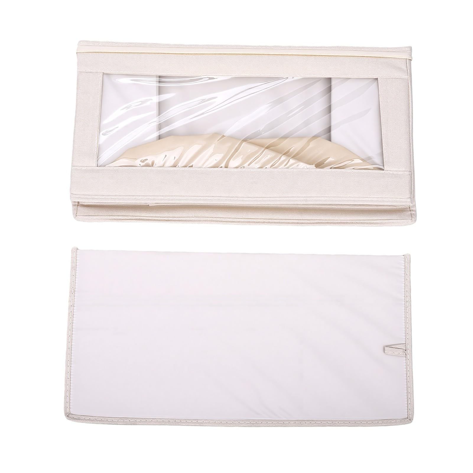 Filament-Aufbewahrungsbox, 4er-Pack, Faltbar, Wasserdicht, Transparent, 3D-Drucker-Filament-Trockenbox, Fasst Bis zu 24 Rollen, Druckzubehör-Halterregal für Zuhause, Büro (Beige)