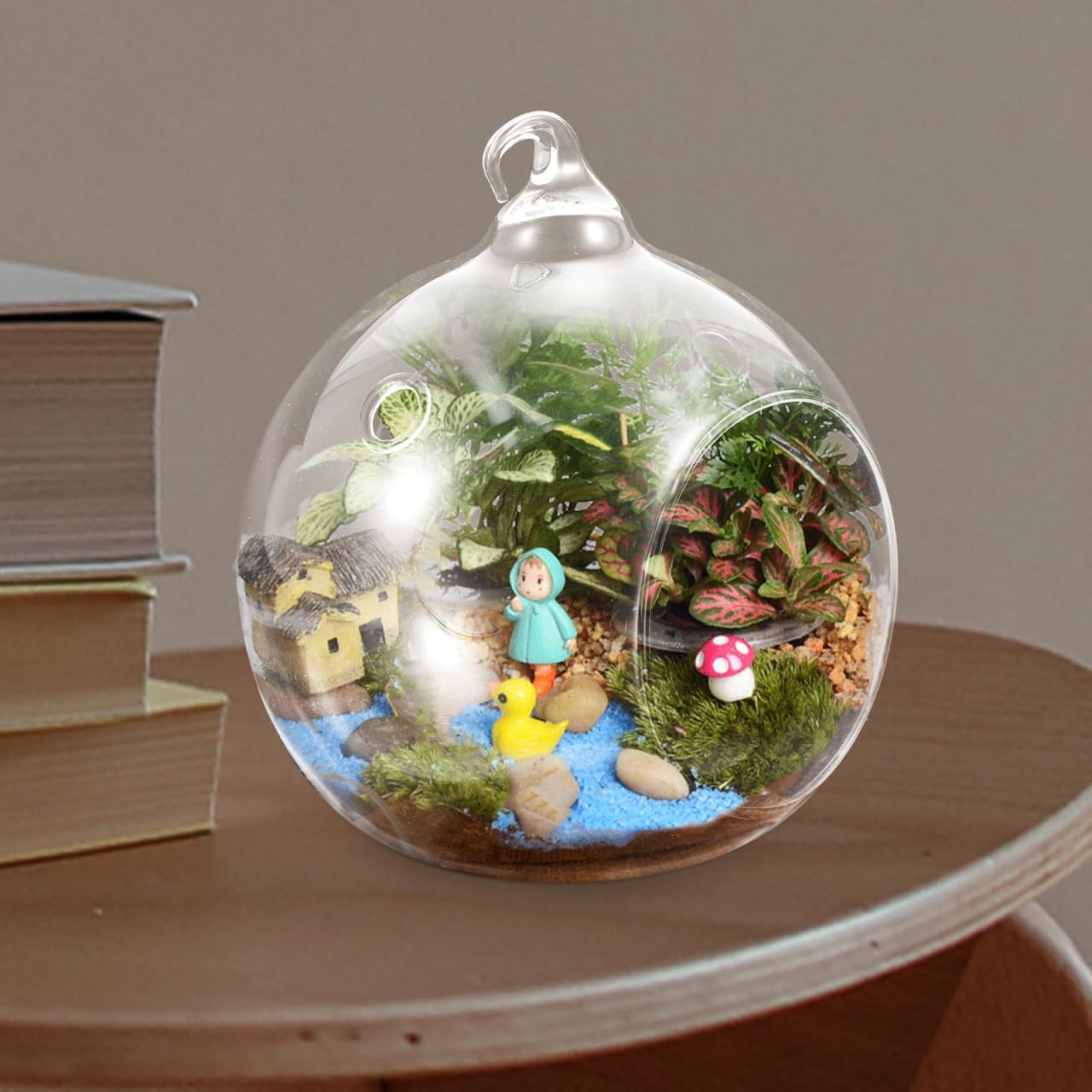 Levemolo Transparent Hanging Globe Terrarium 3.94 Inch Set of 2 Indoor Air Plant Holders Decorative Hanging Glass Planters for Home Garden Patio image 4