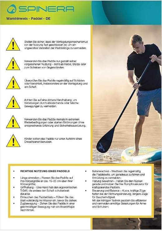 SPINERA Kayak Paddle Classic 240 cm - 4-Piece Aluminium Shaft PP + 40% FG Striker Blade Can be Dismantled & Lightweight - For Beginners & Advanced Users - Grey Colour - Robust All-Round Paddle