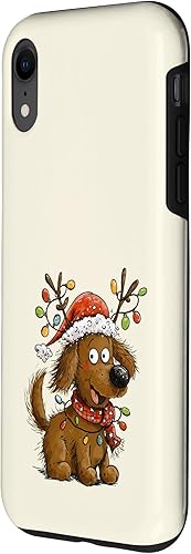 Miniatura 2 de Cute Christmas Dog Funny Holiday Lights Reindeer Pup Case for iPhone XR