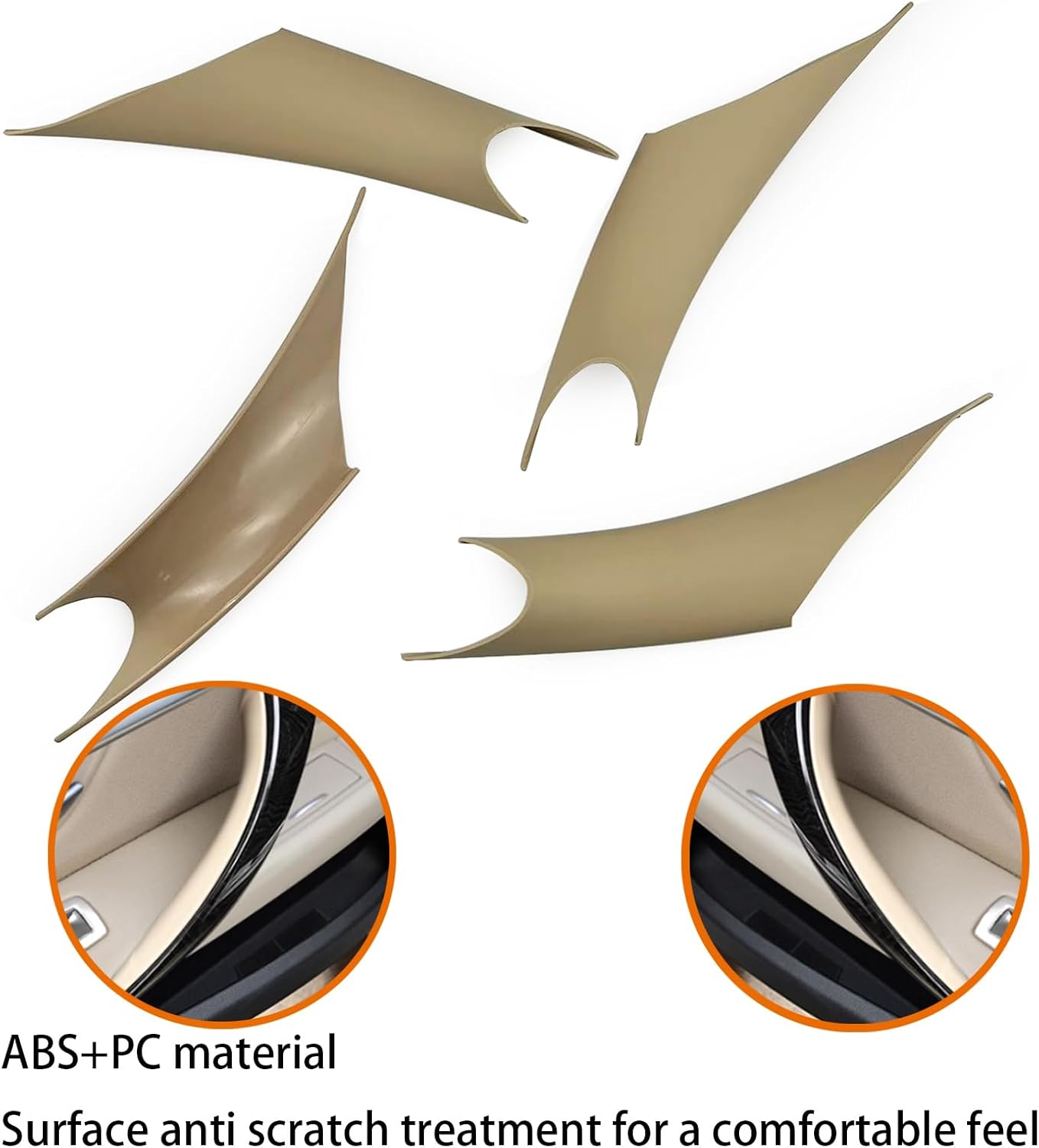 4PCS Car Door Handle Cover Interior Door Pull Handles Protective Decorate Covers for BMW 3 4 Series 3GT F30 F34 F36 Auto Accessories 320i 328i 330i 335i 340i(Beige)
