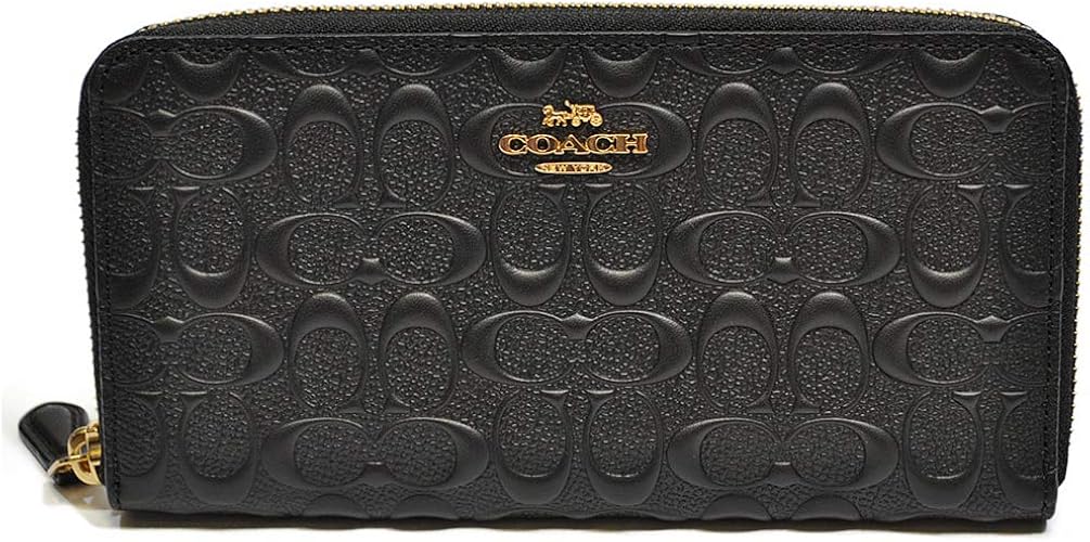 Amazon コーチ Coach 財布 長財布 メンズ F Imblk シグネチャー エンボスド レザー アコーディオン ジップアラウンド ファスナー ブラック 並行輸入品 Coach コーチ バッグ スーツケース