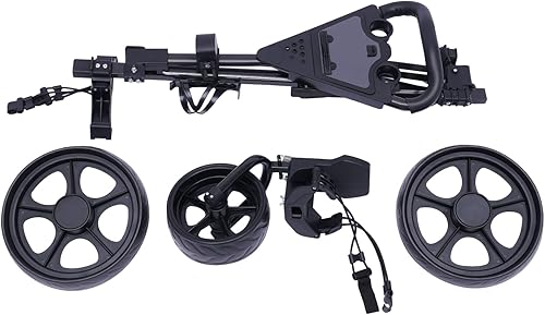 Miniatura 5 de Carro plegable de 3 ruedas para palos de golf con marcador y freno de pie y portavasos