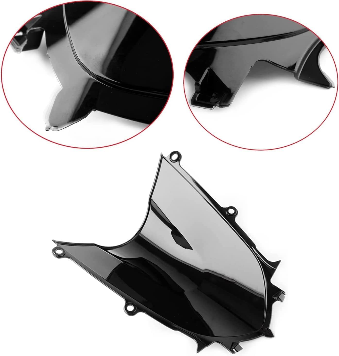 Black Windshield Windscreen Fit for Yamaha YZF R6 2017 2018 2019 2020 2021 / YZF R7 2022 2023 Motorcycle Windscreen Wind Deflector