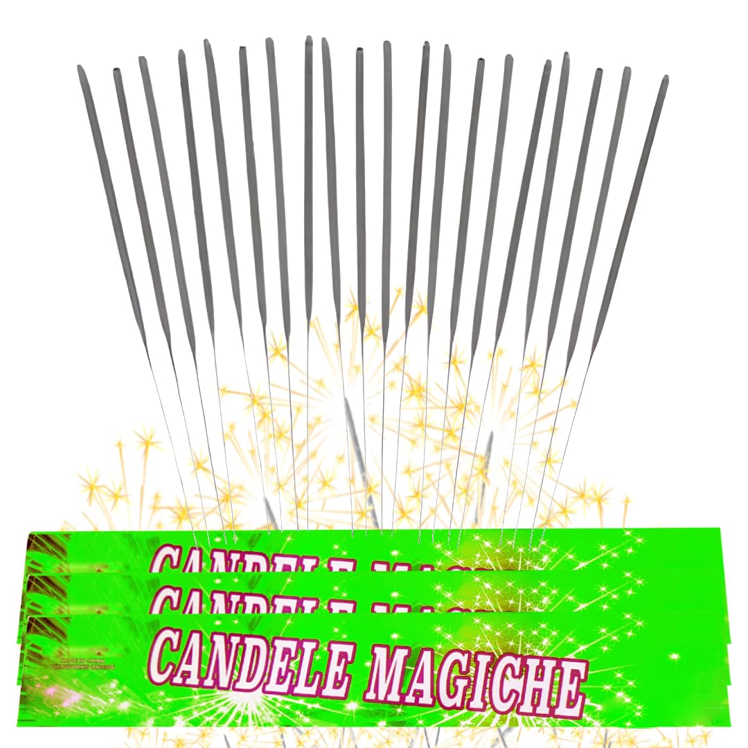 Kit 96 Candeline Magiche 37 cm + Bastoncini Scintillanti F1