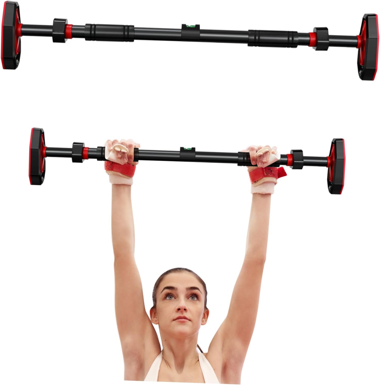Garneck No Drill Door Frame Pull Up Bar for Home Workout Equipment Nonslip Upper Body Training Bar Versatile Strength Fitness Tool for Chin Ups and Full Body Exercises
