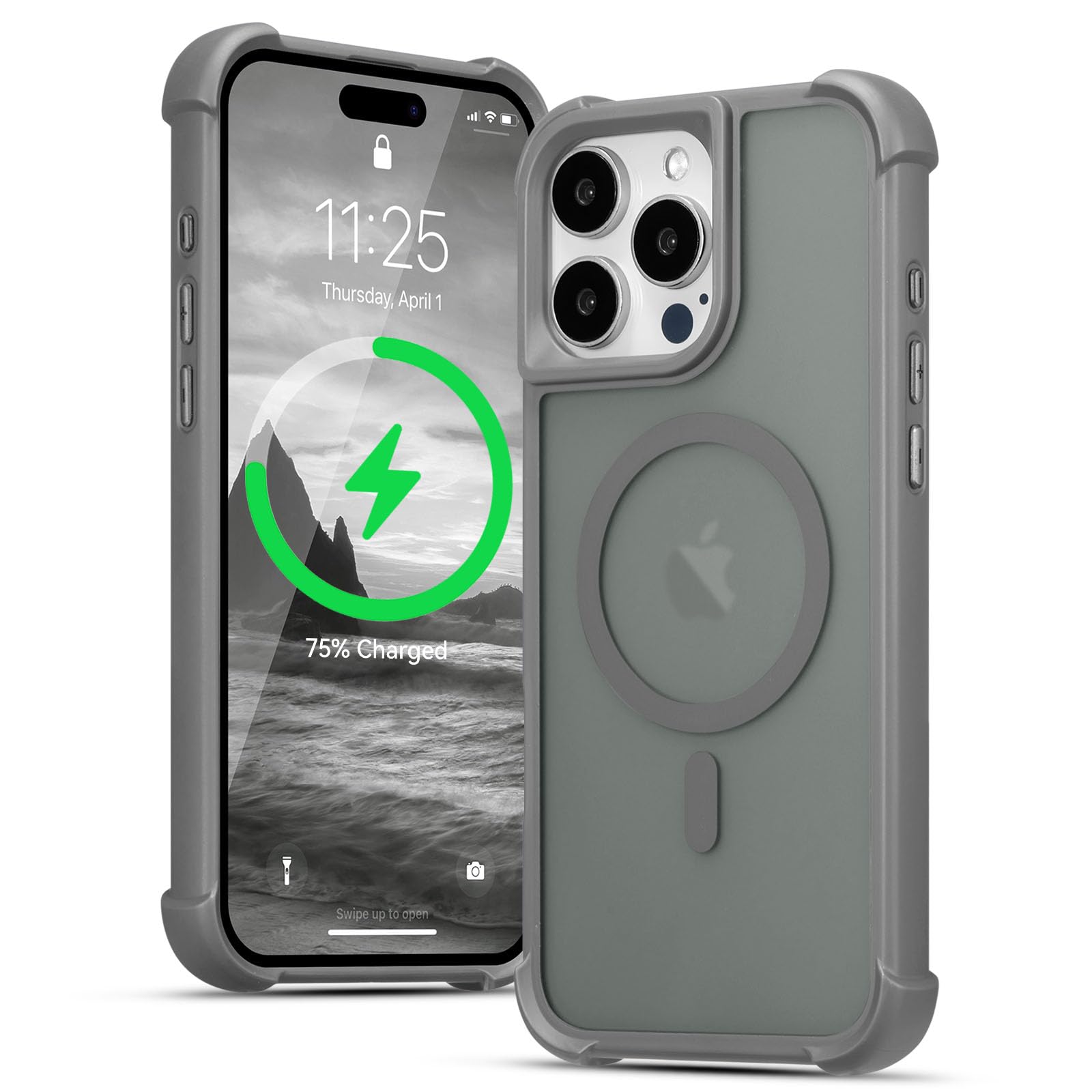 Coque protection iPhone 16 Pro Max MagSafe gris mat
