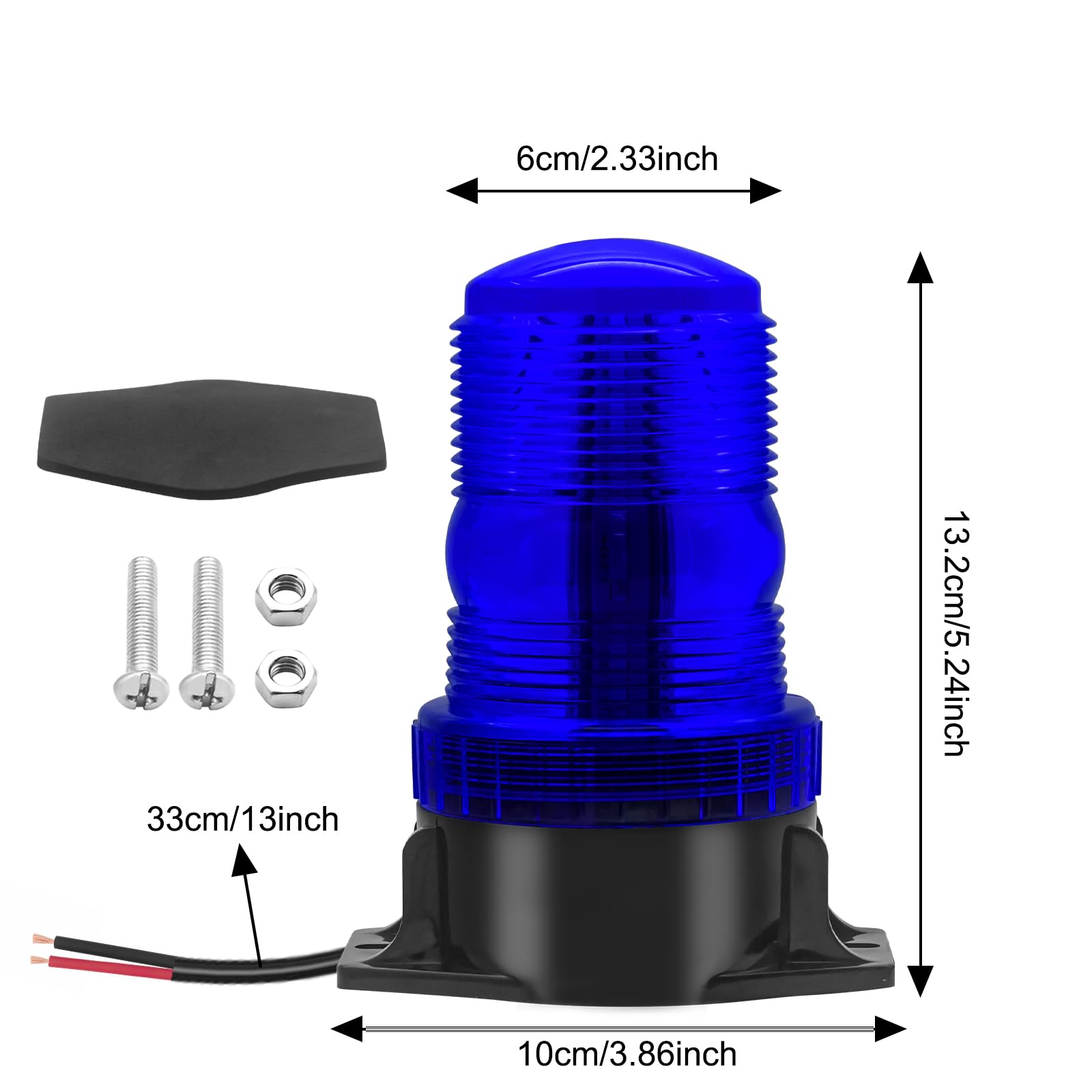 Biqing 2PCS 30LEDs Lampeggiante Blu,Luce LED Stroboscopica Lampeggiante di Emergenza 12V 24V Luce di Emergenza per Auto Veicoli Camion Trattore