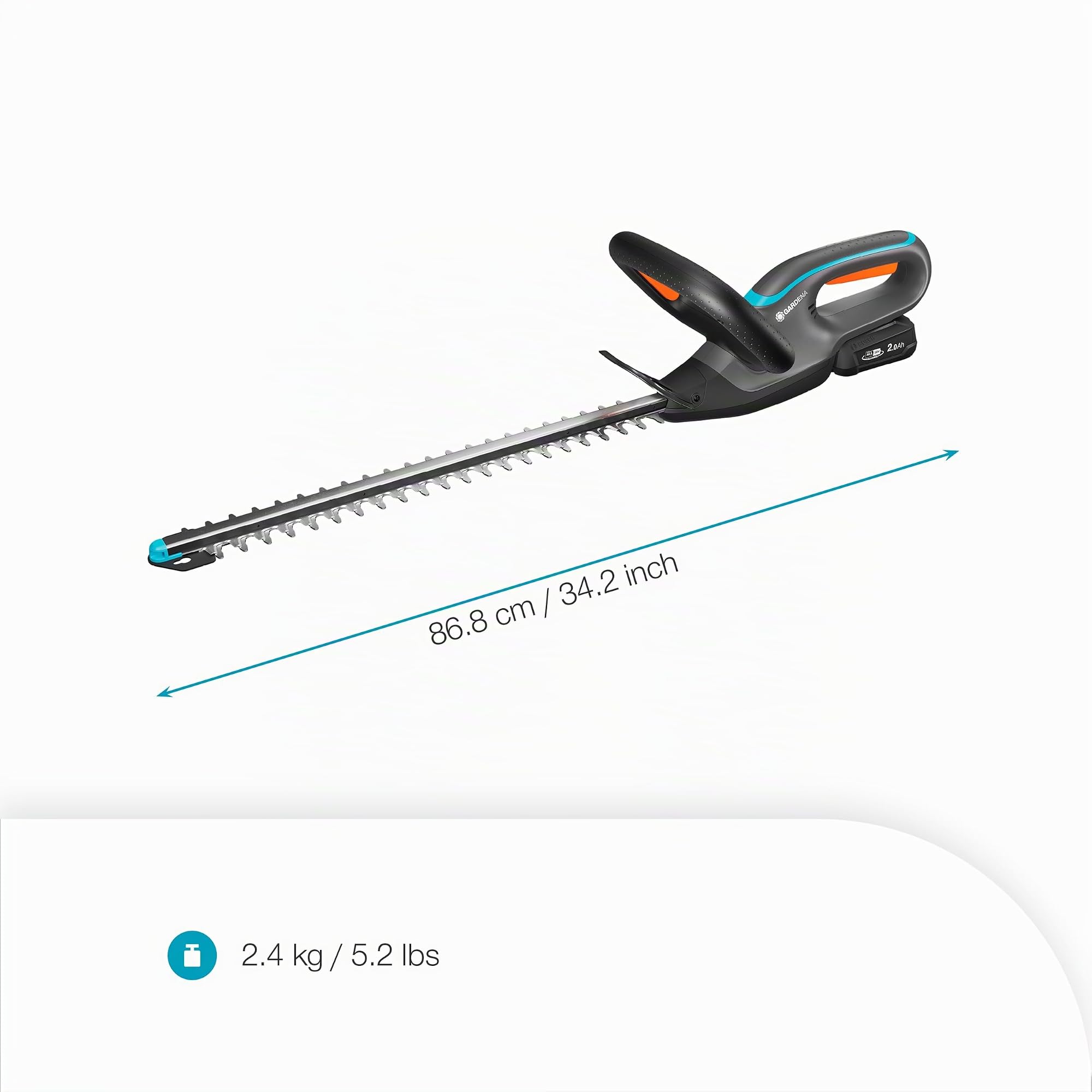 Gardena Taille-Haies EasyCut 45-18V P4A Kit Taille-haie: Lames Double Action, Protecteur de Pointe de Lame, Poignée Ergonomique, Rangement Facile, Coupe sans Fil (14734-20)