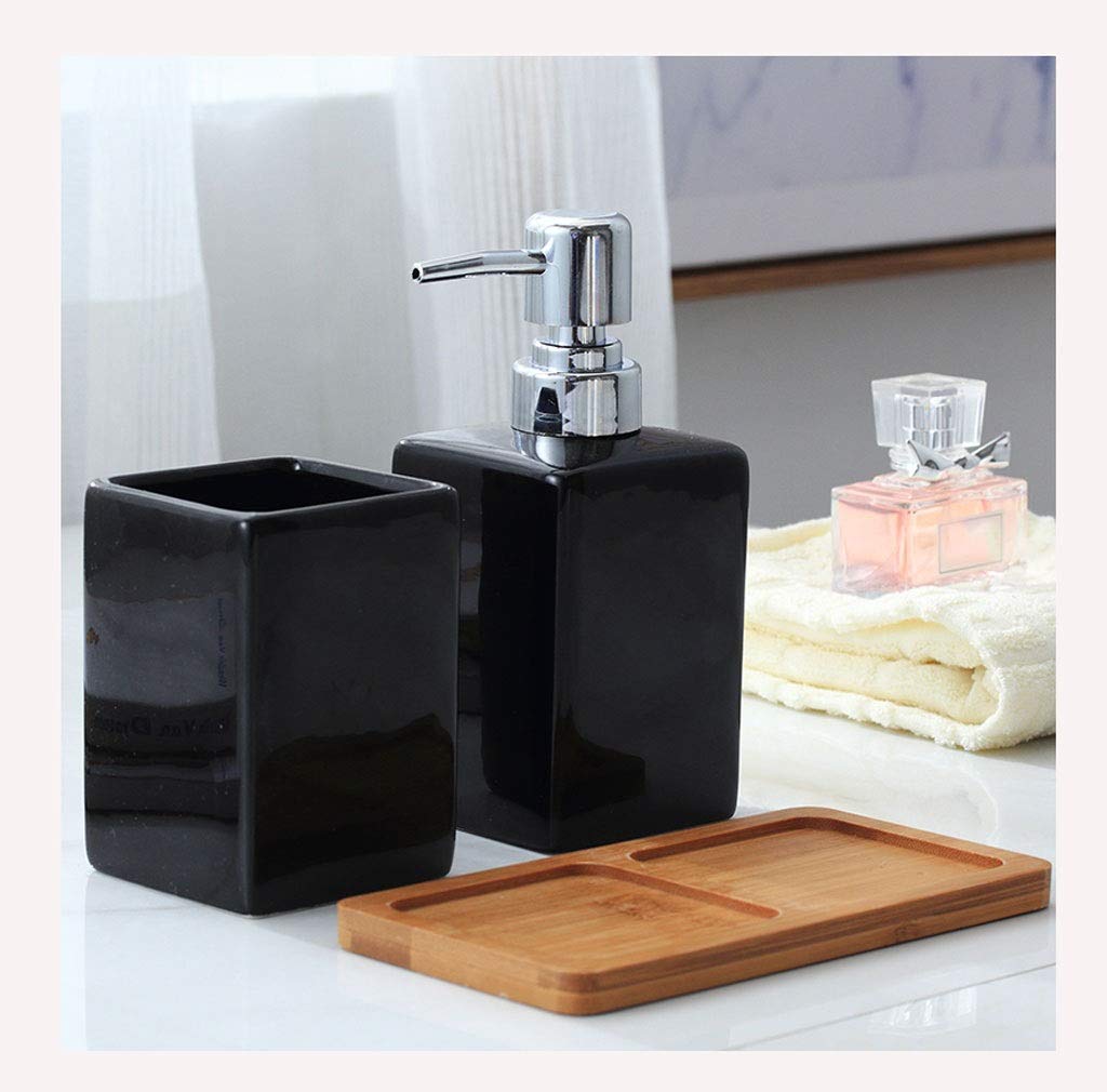 Dispenser di Sapone per Doccia, flacone in Ceramica Fatto a Mano con Pompa per Bagno, lavello da Cucina, Ufficio, Hotel (320 ml) Lozione (Colore: A)