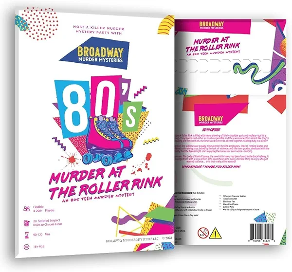 80s Murder at The Roller Rink Murder Mystery Dinner Party Game for Teens and Adults | Flexible 4-20+ Players | Physical Game Kit | Updated 2025