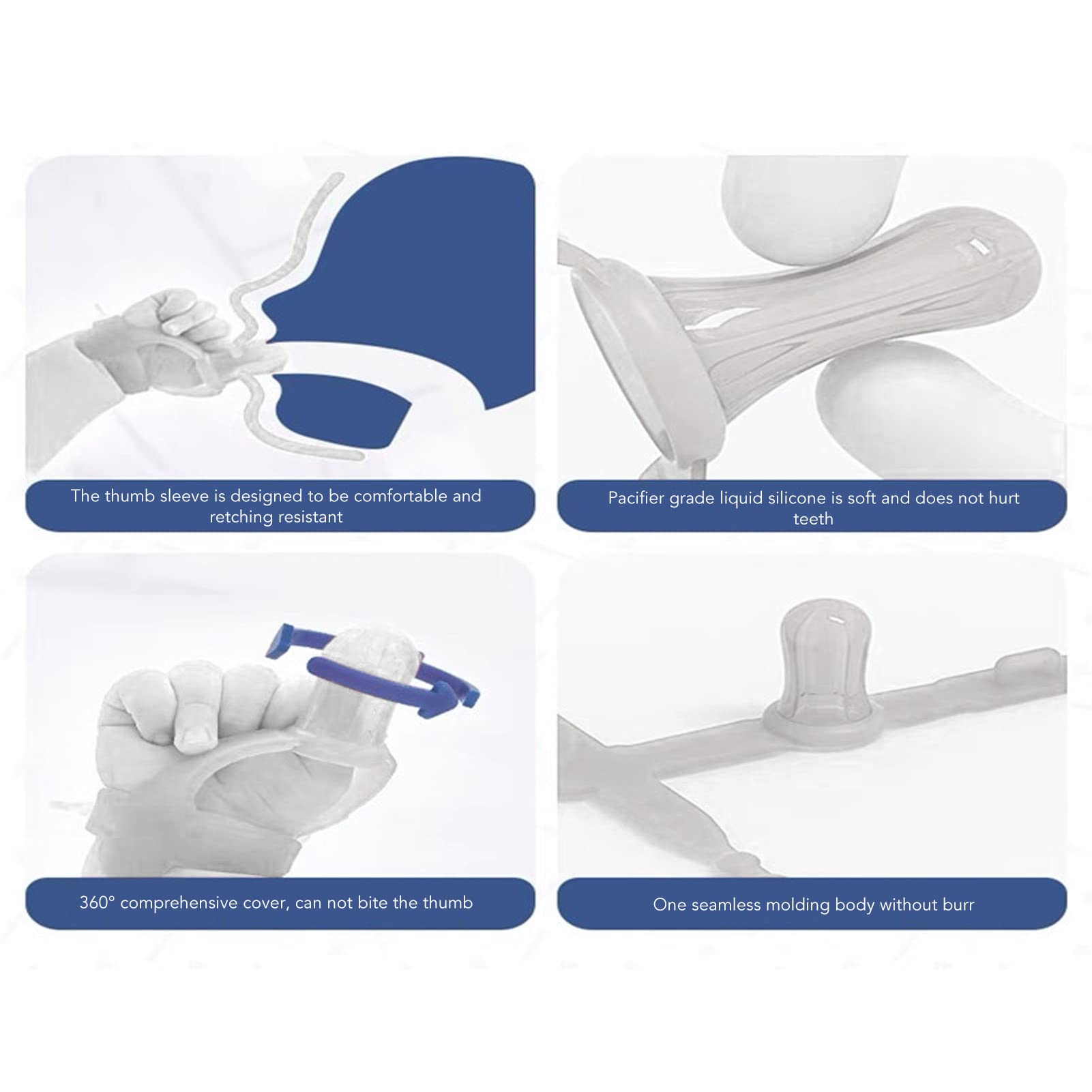 Baby Thumb Sucking Stop, Adjustable Thumb Guard, Soft Silicone Thumb Sucking, Thumb Guard Nail Repair Nail Care (Transparent)