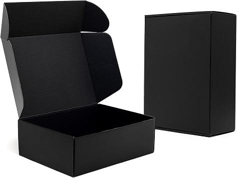 Timirog 12x9x4" Black Shipping Boxes 20 Pack Corrugated Cardboard Box
